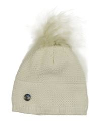 Bílá čepice s bambulí 