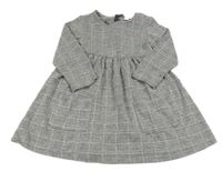 Černo-bílo-růžové kostkované teplákové šaty Topolino