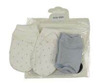 Nové - 3 set - 3x bílo-modré rukavice s hvězdami George