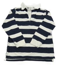 Tmavomodro-bílé pruhované polo triko M&S