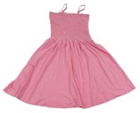 Růžové šaty s žabičkováním 