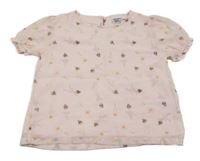 Světlerůžové šifonové tričko s balerínami 