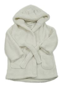 Bílý plyšový župan s kapucí F&F