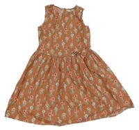 Broskvové květované šaty C&A