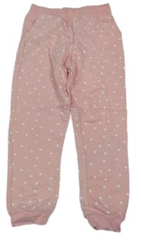 Světlerůžovo-bílé puntíkaté tepláky Sinsay