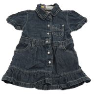 Tmavomodré propínací riflové šaty Topolino