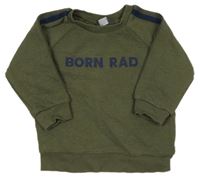 Khaki-tmavomodrá mikina s nápisem Primark