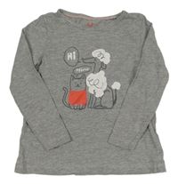 Šedé triko s kočkou a pejskem Lupilu