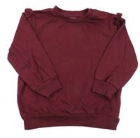 Vínová mikina s volánky H&M