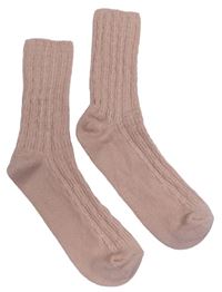 Dámské růžové vzorované pletené ponožky vel. 38-40
