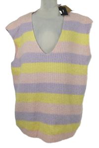 Nové - Dámská barevně pruhovaná svetrová oversized vesta Vero Moda 