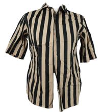 Dámská pudrovo-černá pruhovaná halenka Uniglo