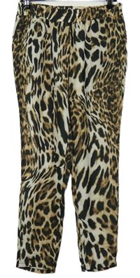 Dámské béžovo-černé vzorované volné kalhoty Mango 