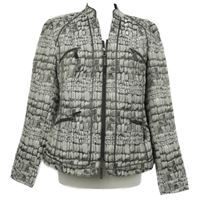 Dámská šedo-bílá vzorovaná bunda Bonita