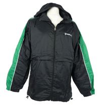 Pánská černo-zelená šusťáková sportovní bunda s kapucí GameGear