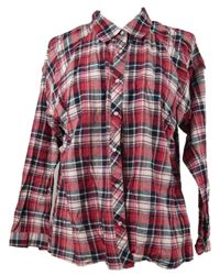 Dámská tmavorůžovo-tmavomodrá kostkovaná halenka Internacionale 