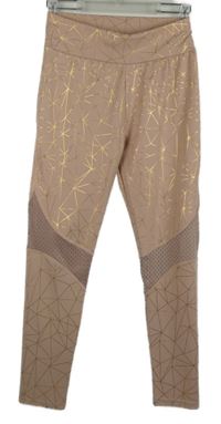 Dámské růžové vzorované sportovní legíny 