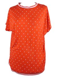 Dámské červené kytičkované volné tričko Tchibo 