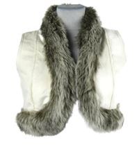 Dámská smetanová semišová crop vesta s kožíškem Heaven 