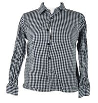 Dámská tmavomodo-bílá kostičkovaná halenka 