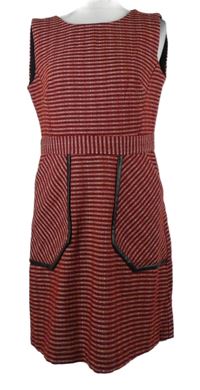 Dámské červeno-bílé vzorované šaty TU 