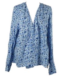 Dámský modro-tmavomodrý vzorovaný cardigán 