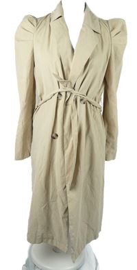 Dámský béžový šusťákový jarní kabát s páskem Vila 