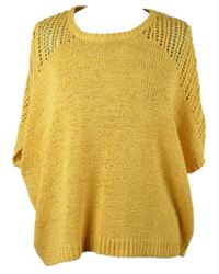 Dámská okrová háčkovaná svetrová vesta Peacocks 