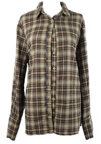 Dámská béžovo-hnědá kostkovaná flanelová halenka PrettyLittle Thing