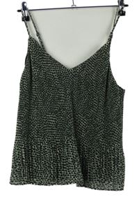 Dámský khaki vzorovaný plisovaný top Topshop 