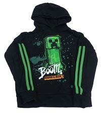 Černá mikina s Minecraft a kapucí