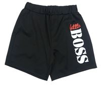 Černé sportovní kraťasy s nápisem