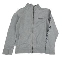 Světlešedá propínací mikina s logem Ben Sherman