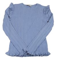 Modrý žebrovaný svetr George