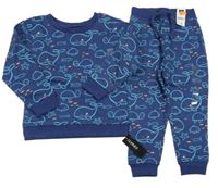 Nové - 2set- modrá mikina s velrybami+ tepláky Dunnes