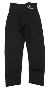 Černé thermo legíny s nápisem