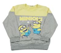 Žluto-šedá lehká mikina s Mimoni