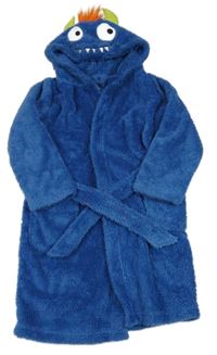 Modrý chlupatý župan s kapucí- příšerka TU