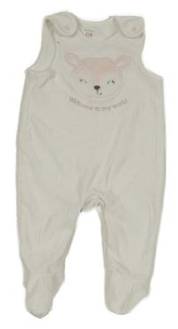 Bílé sametové dupačky se srnkou C&A