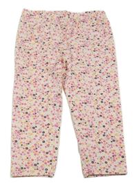 Světlerůžové květované capri legíny Topolino