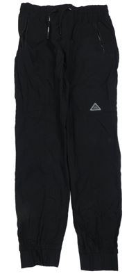 Černé šusťákové outdoorové cuff kalhoty