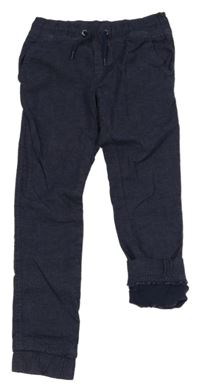 Tmavomodré plátěné jogger podšité kalhoty C&A