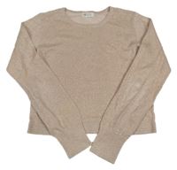 Lososové třpytivé úpletové crop triko H&M
