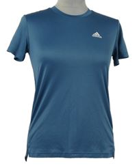 Dámské modré funkční sportovní tričko s logem Adidas