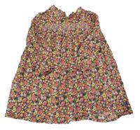 Barevné plátěné květované šaty Little bird