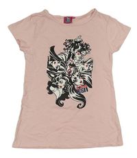 Světlerůžové tričko s Monster high