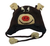 Čokoládová vlněná čepice - sob
