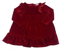 Červené sametové šaty s volánky F&F