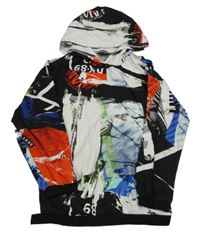 Barevná vzorovaná mikina s kapucí DKNY