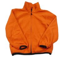 Oranžová fleecová propínací mikina 